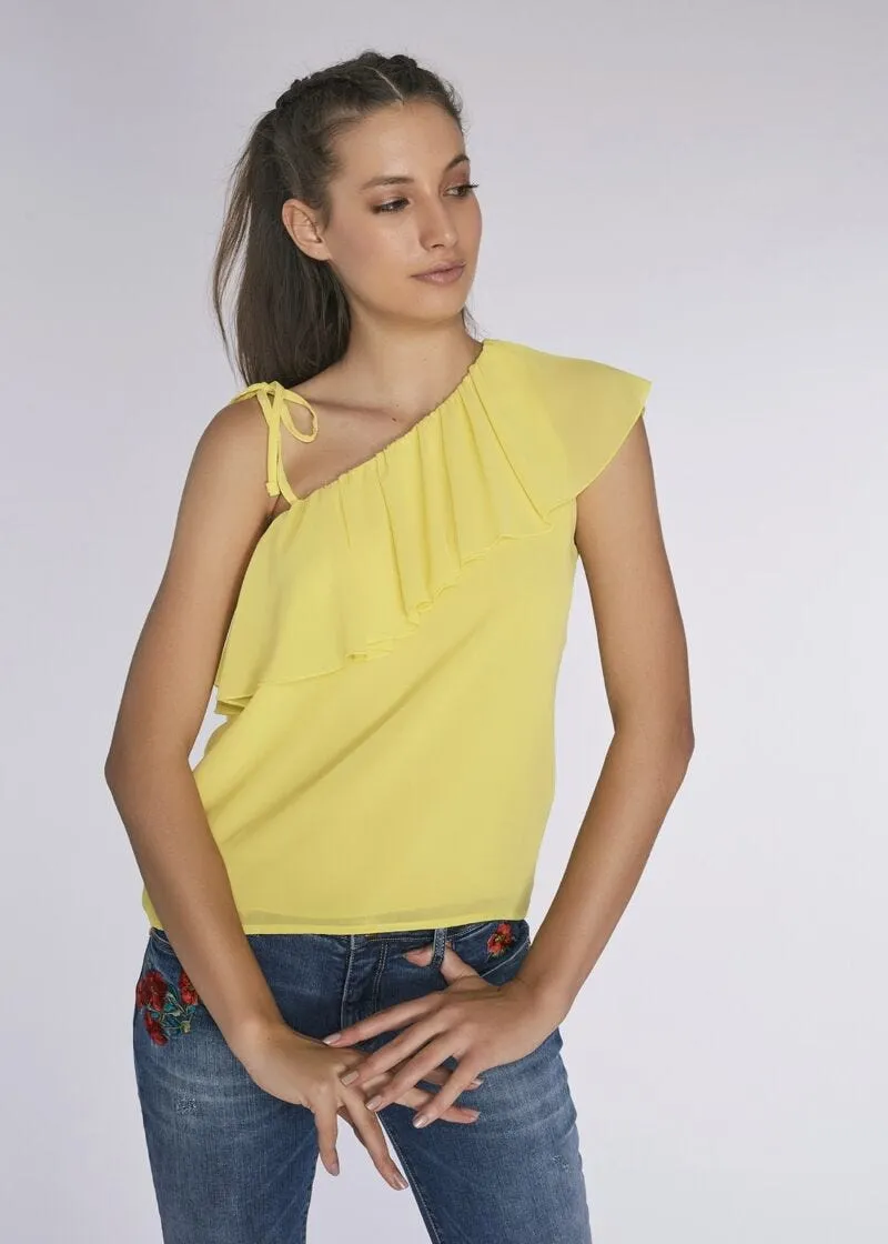 Top monospalla con rouches