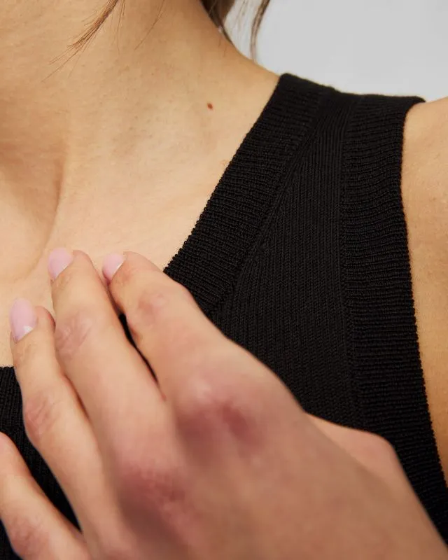 Top nero di lana da donna Allude