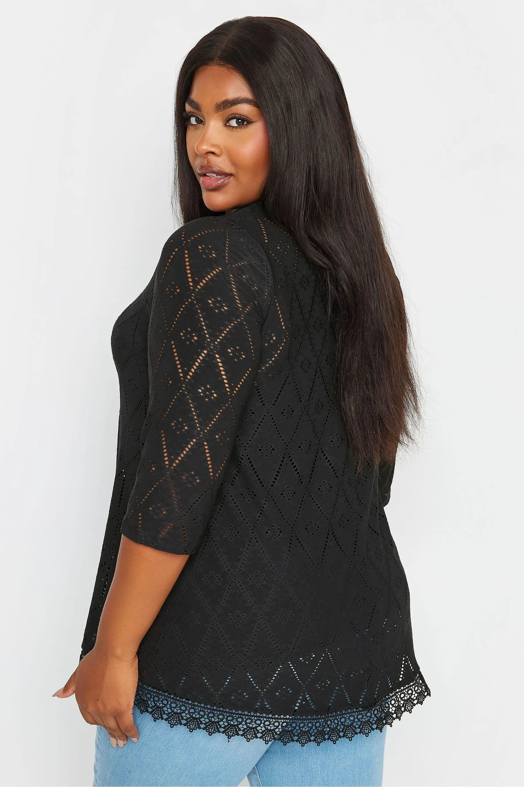 top Yours Curve con pizzo A pieghe davanti