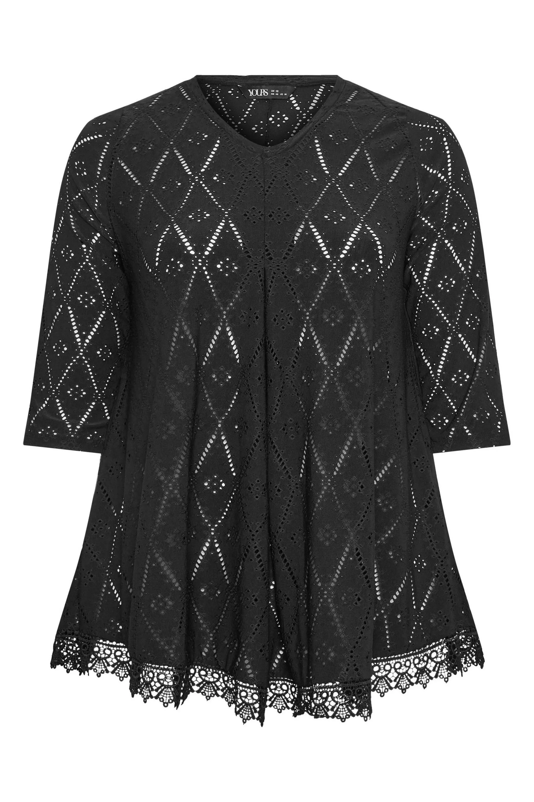 top Yours Curve con pizzo A pieghe davanti