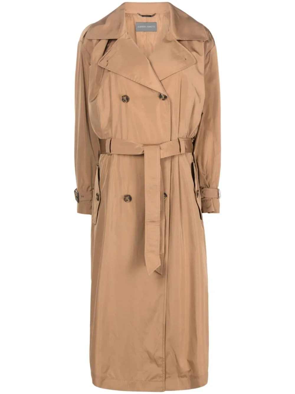 Trench a doppiopetto in marrone - donna
