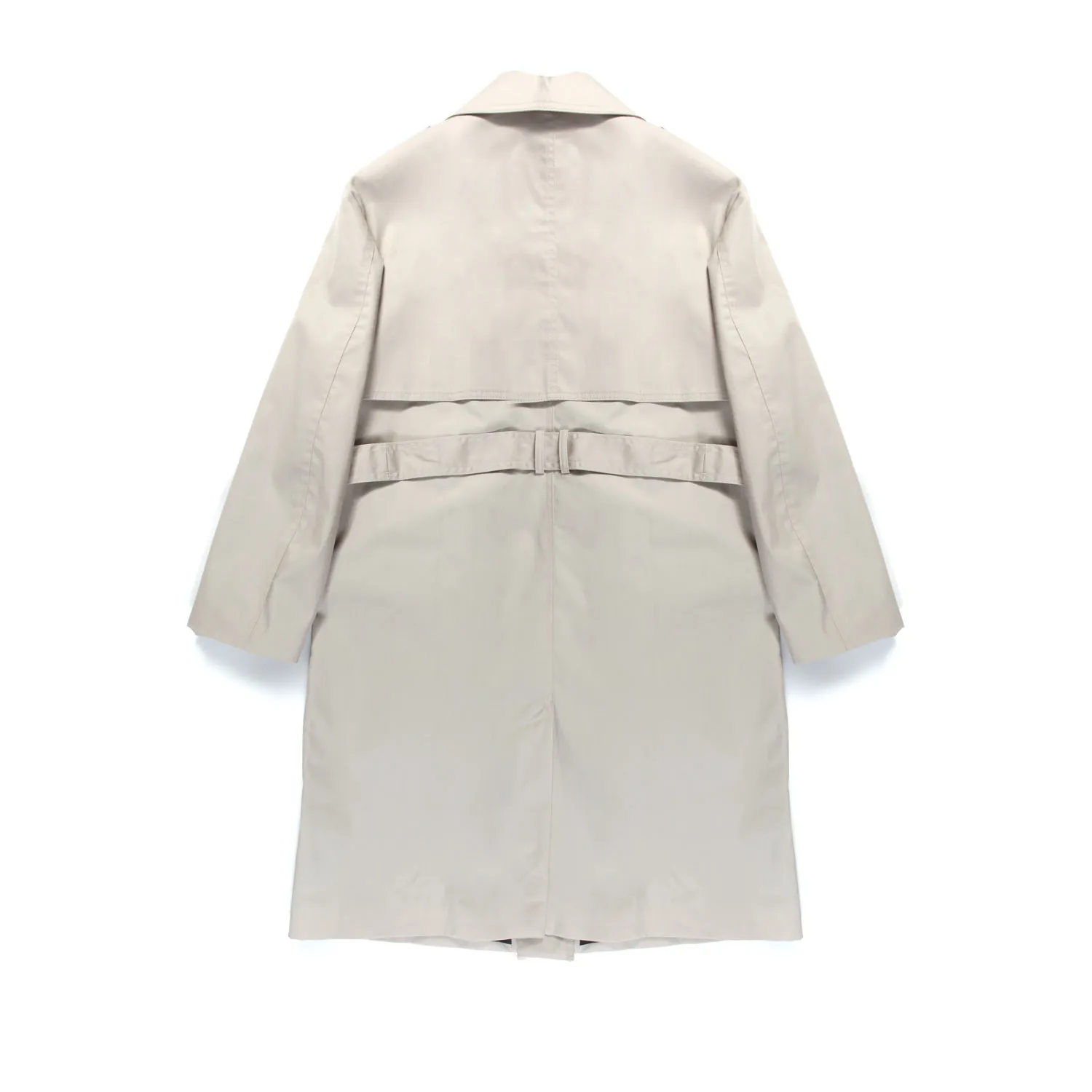 Trench Coat Beige Con Bottoni Argento