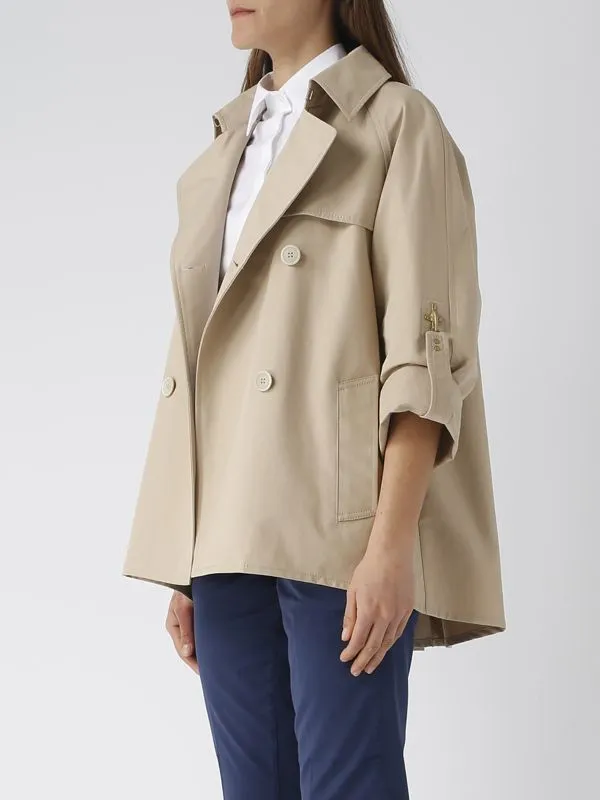 Trench donna Fay City corto doppiopetto in twill di cotone Beige Chiaro