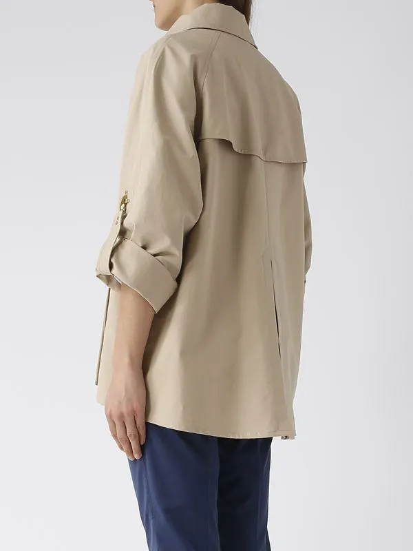 Trench donna Fay City corto doppiopetto in twill di cotone Beige Chiaro