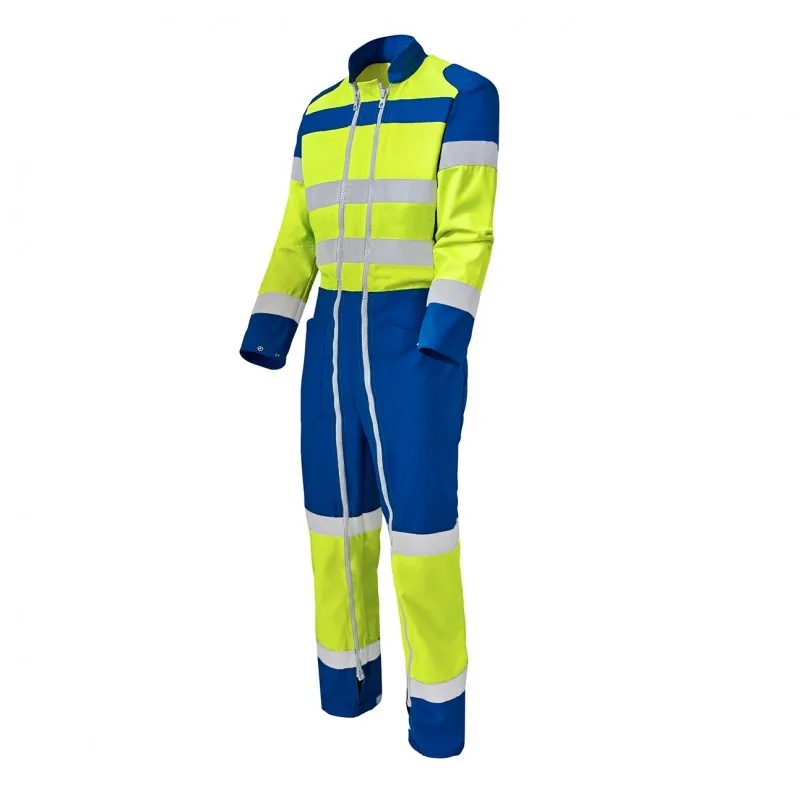 Tuta da Lavoro con doppia cerniera Alta Visibilità Multitasche Molinel Fluopro Quick FLUOQK72ASJ/BU