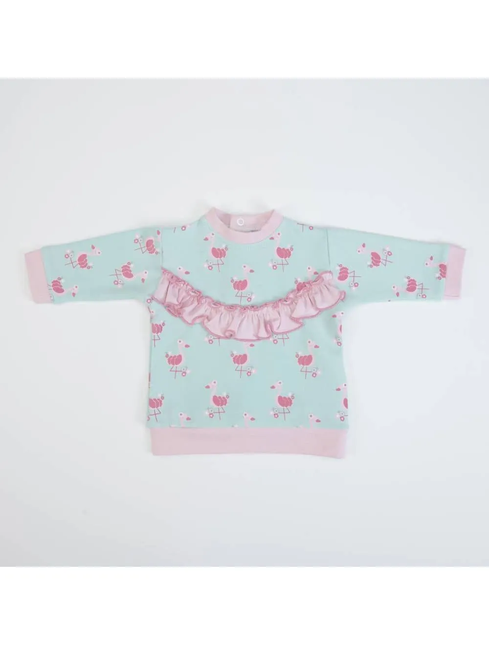  TUTA NEONATA BAMBINA IN COTONE PRIMAVERA - CIGNO 
