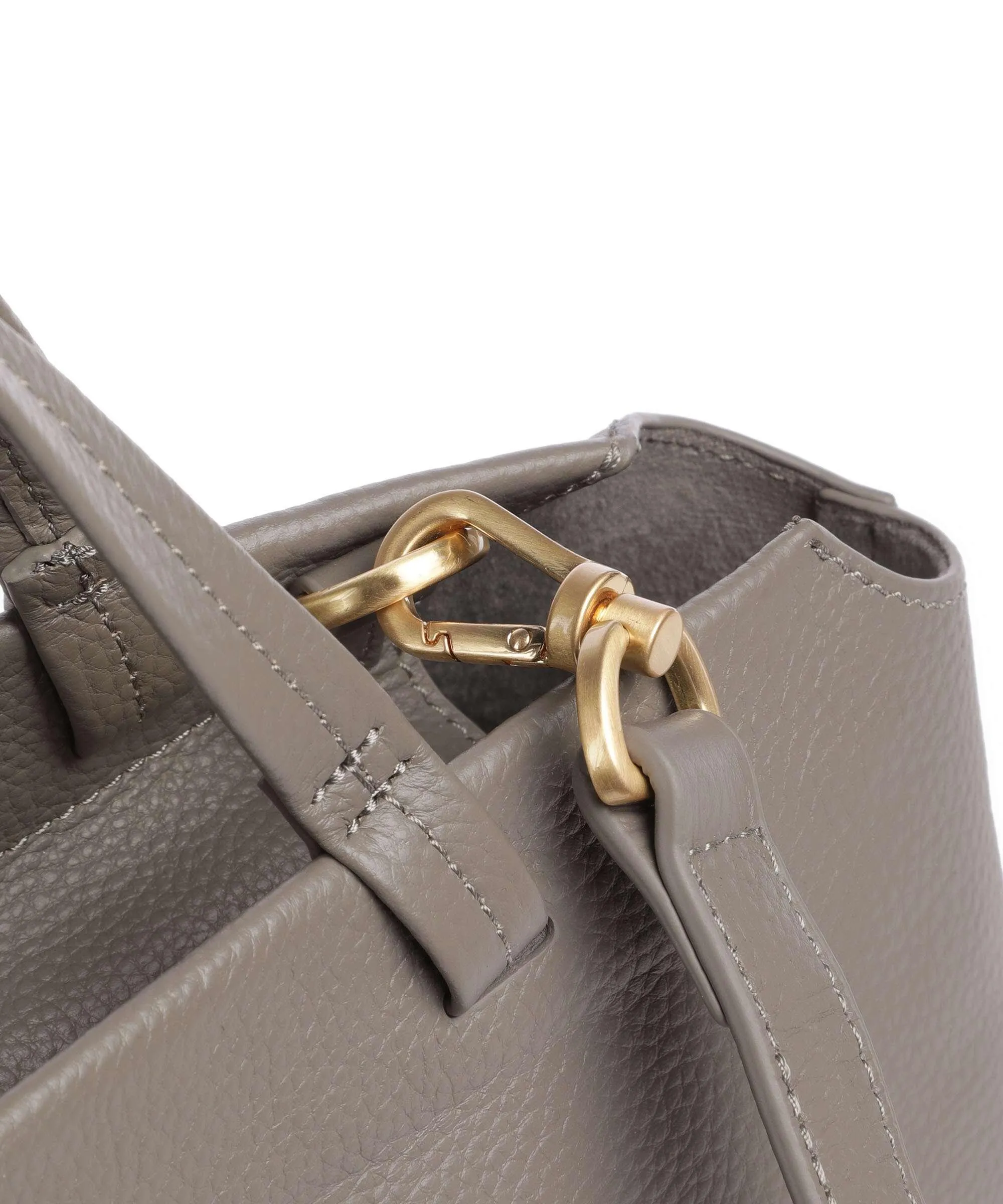  Twinset Many Monday Borsa a mano pelle di vacchetta grana taupe  