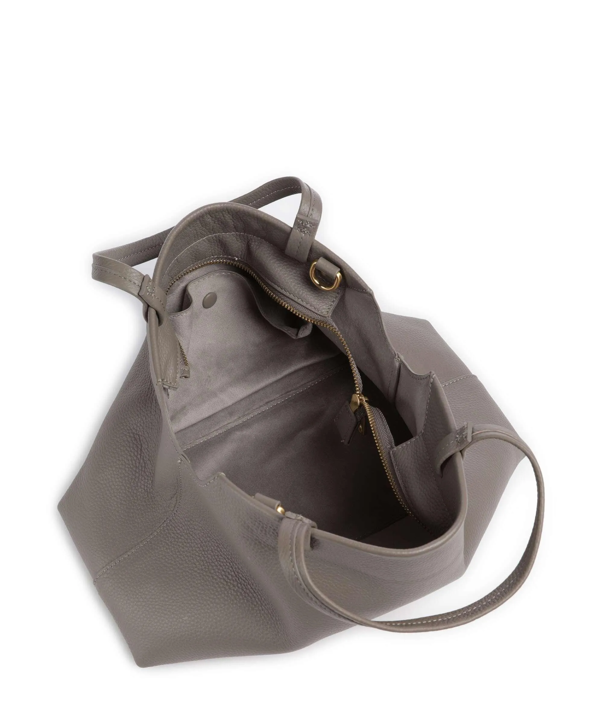  Twinset Many Monday Borsa a mano pelle di vacchetta grana taupe  