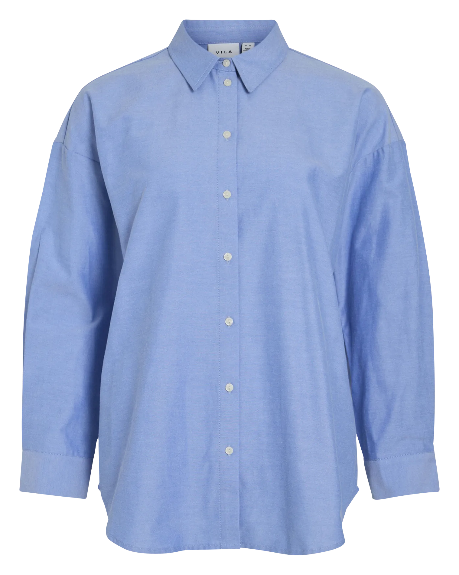  VILA   DRISA - Camicia oversize diritta in misto cotone | Blu