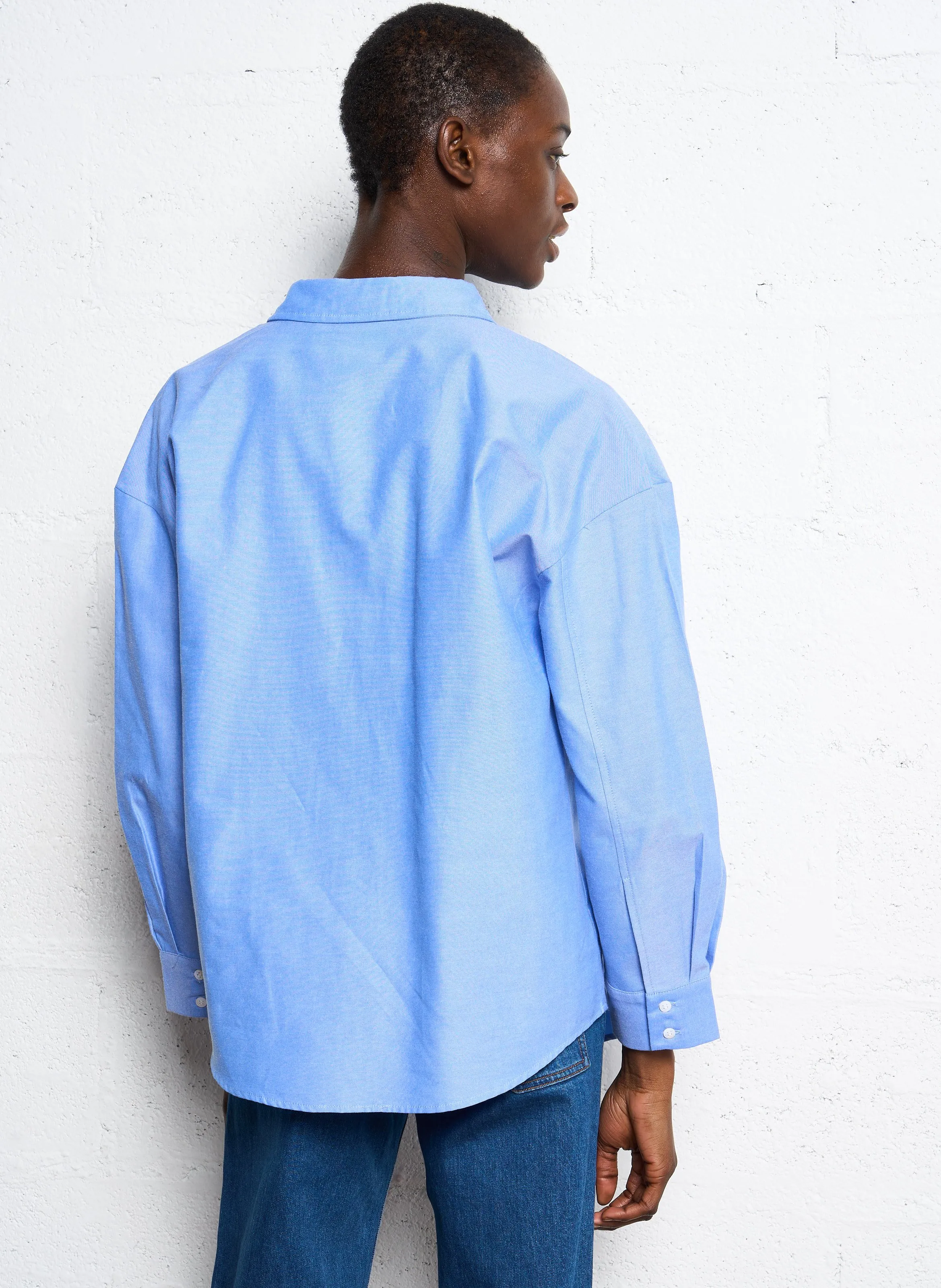  VILA   DRISA - Camicia oversize diritta in misto cotone | Blu