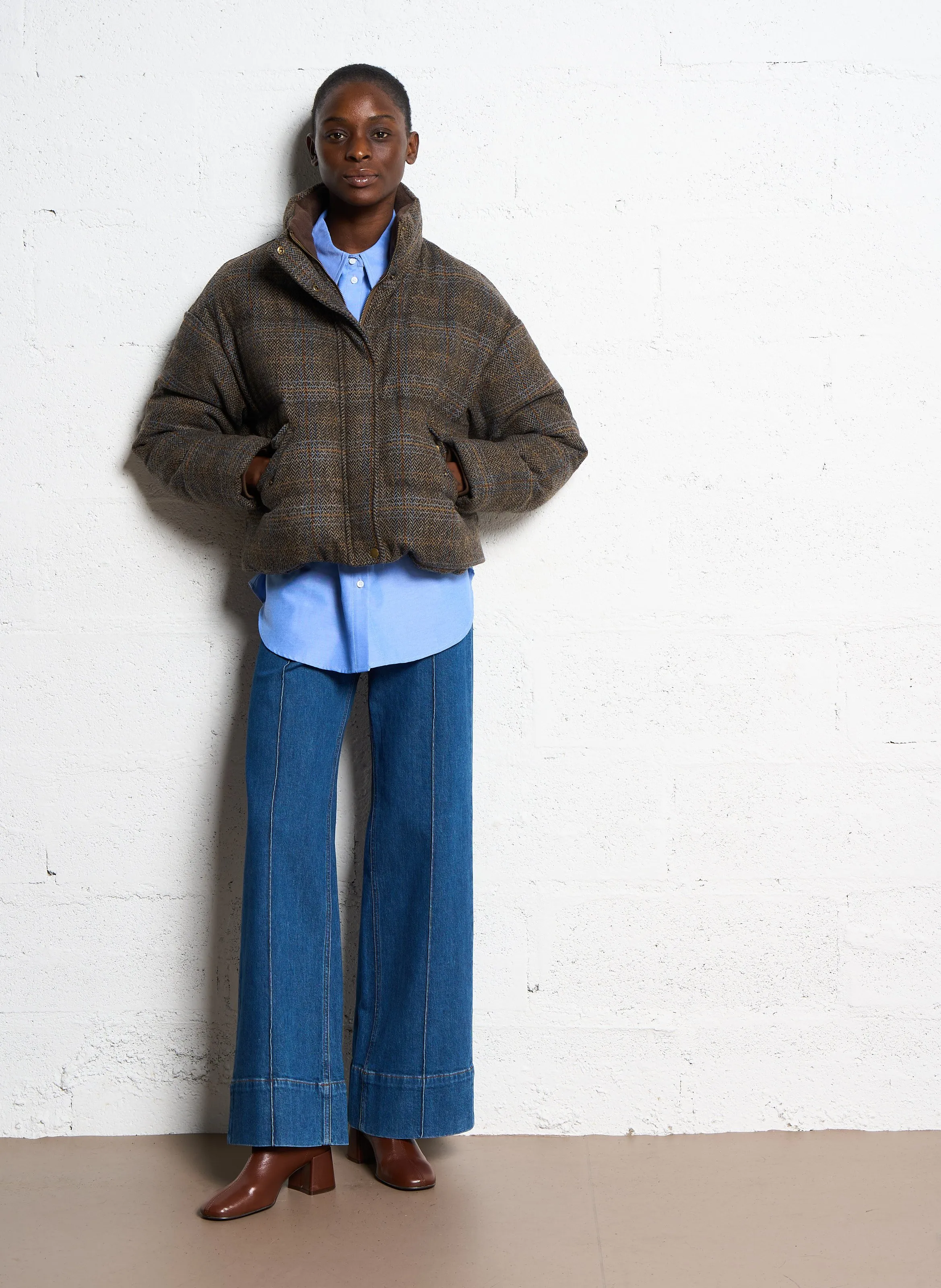  VILA   DRISA - Camicia oversize diritta in misto cotone | Blu