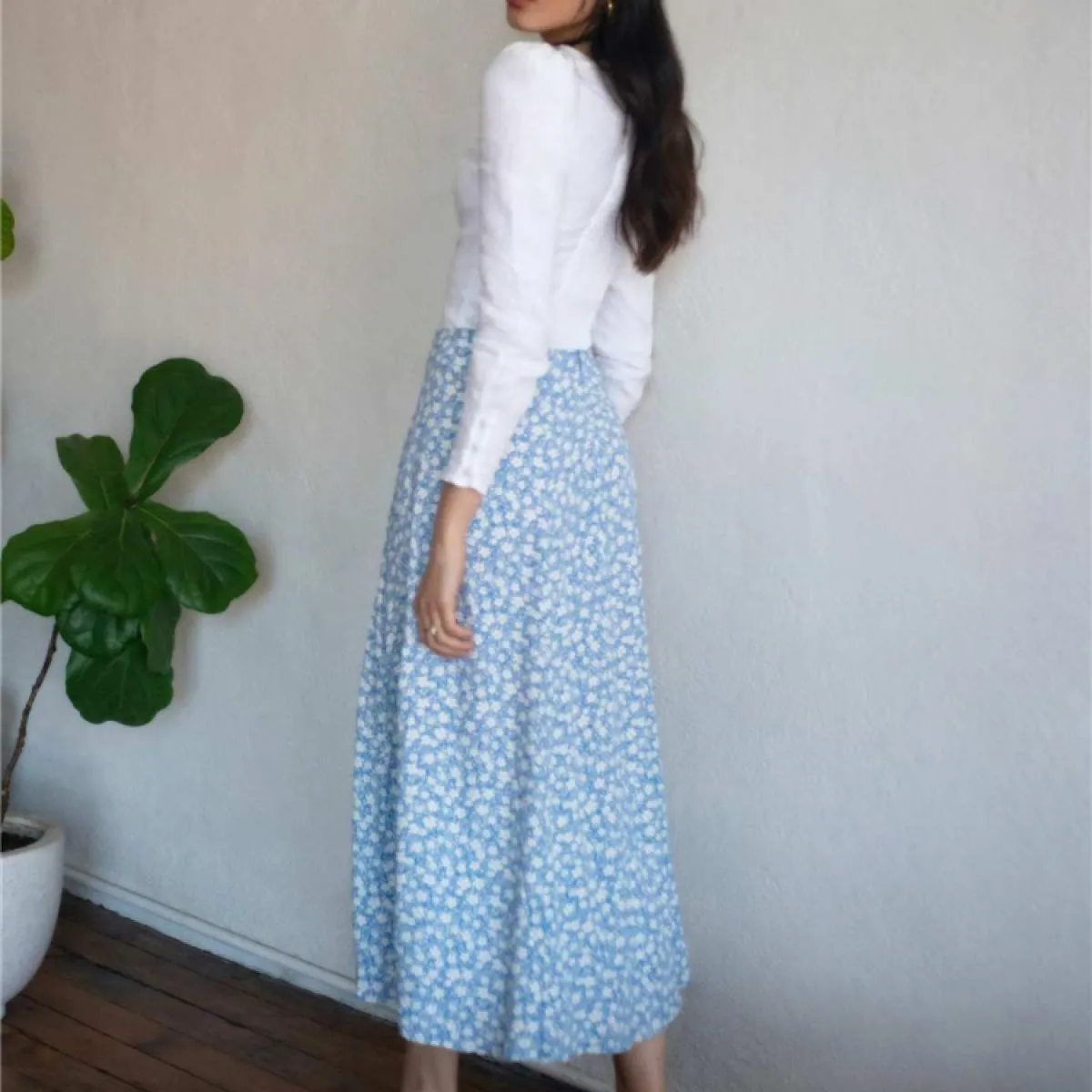 Vita alta con spacco floreale Gonna a metà donna Vintage Boho Gonne a trapezio Slim Party Streetwear 2022 Holiday Beachwe