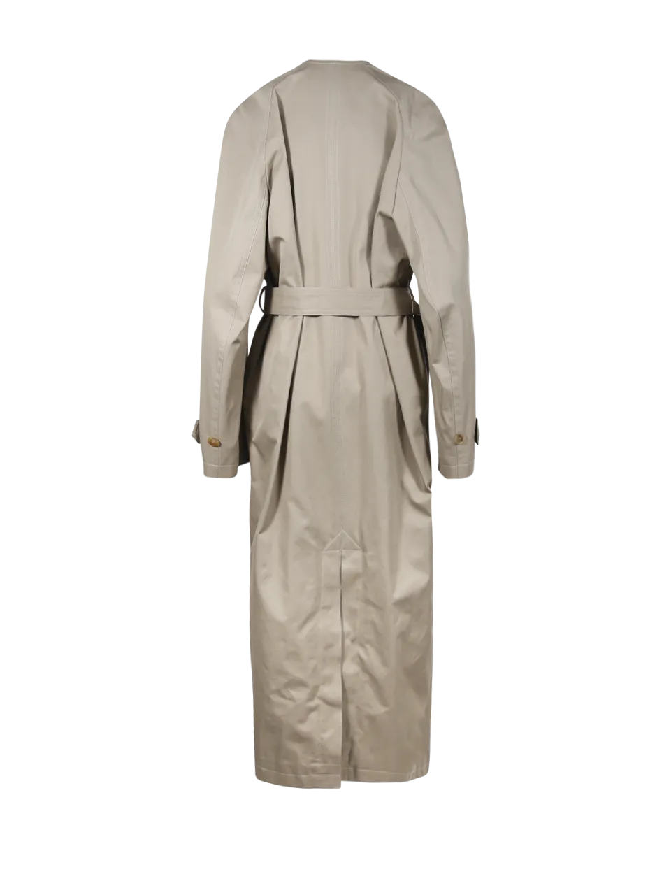 WOMAN BALENCIAGA LIGHT MILITARY GREEN COTTON TRENCH LINING COAT