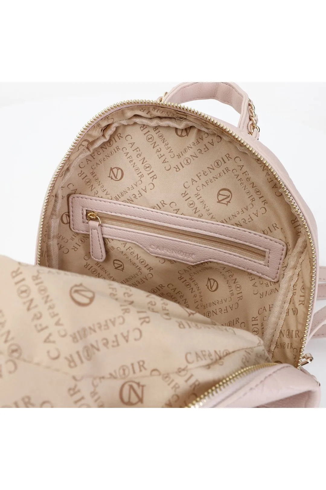 zaino con logo embossed all over cipria